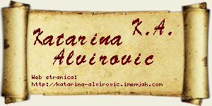 Katarina Alvirović vizit kartica